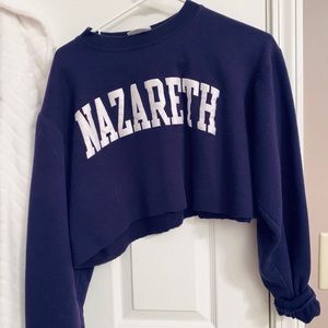 Custom cropped Nazareth college sweatshirt